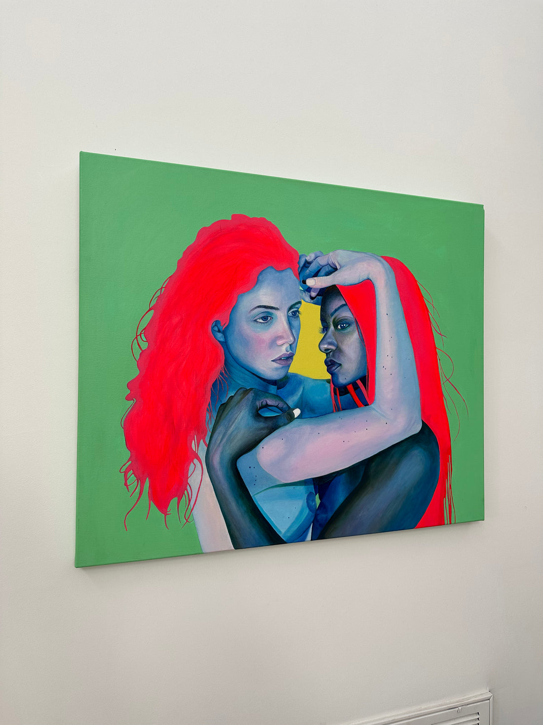 Side view of the painting Stronger Together by New Orleans artist Emily Lovejoy