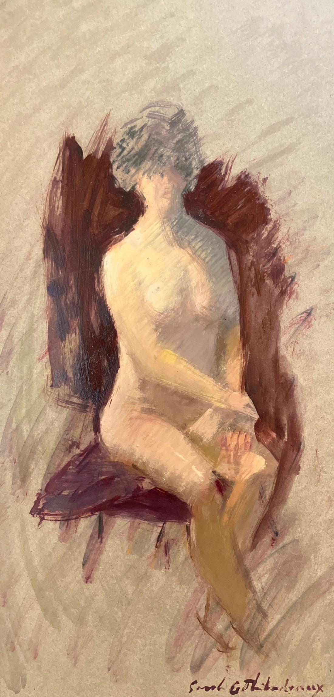 Seated Nude in Red