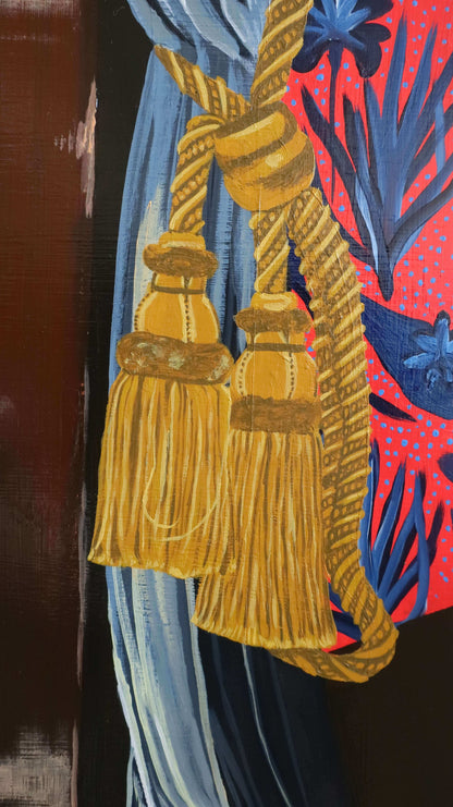 Close-up view of the painting In-Between Hour at The Columns by New Orleans artist Nikki Nolan