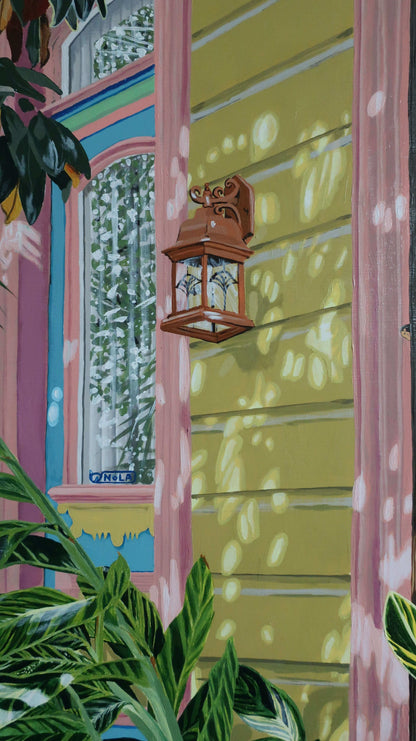 Close-up view of Marigny House by New Orleans artist Nikki Nolan