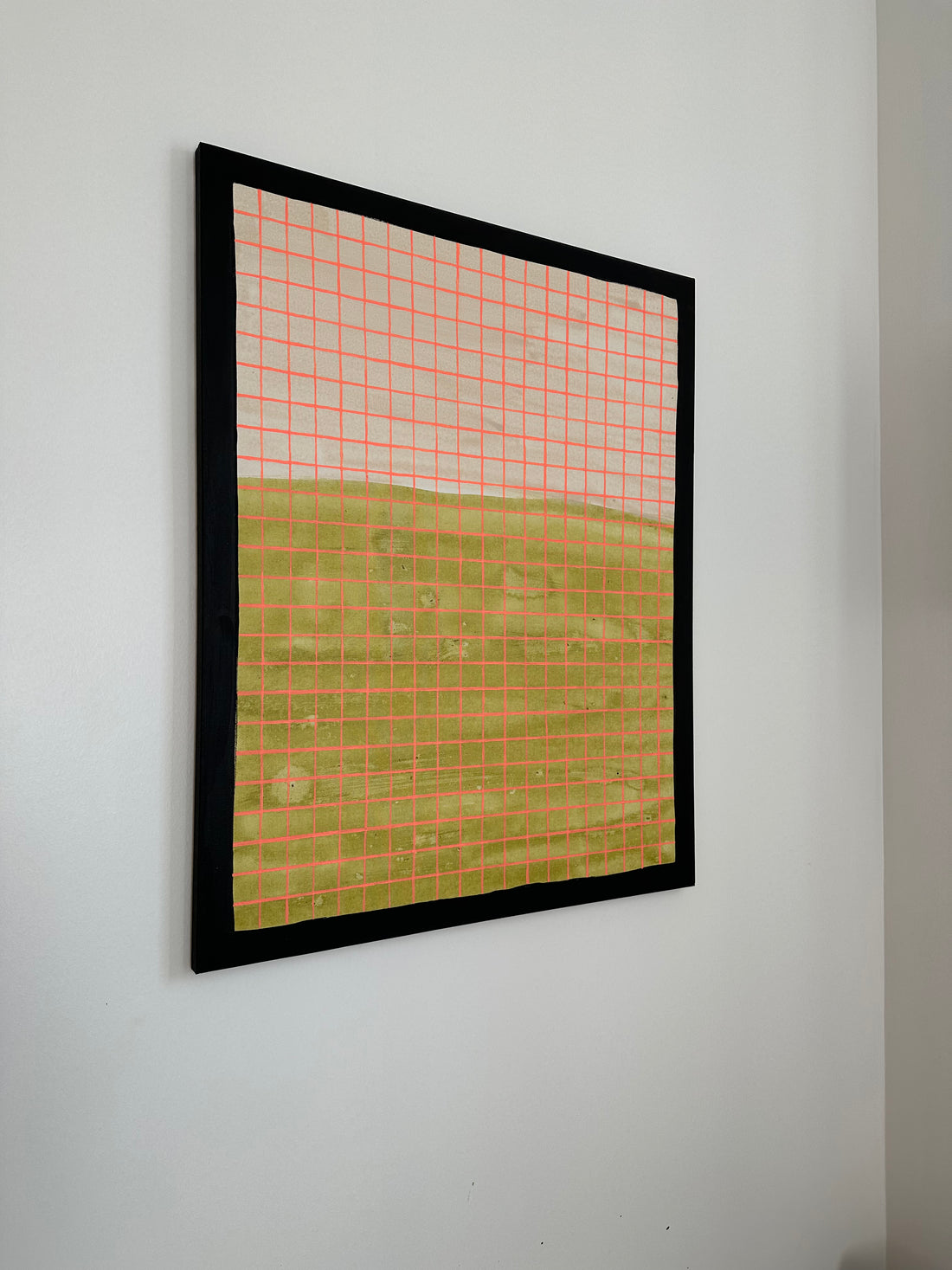 Side view of Grid 1 painting by New Orleans artist Emily Lovejoy