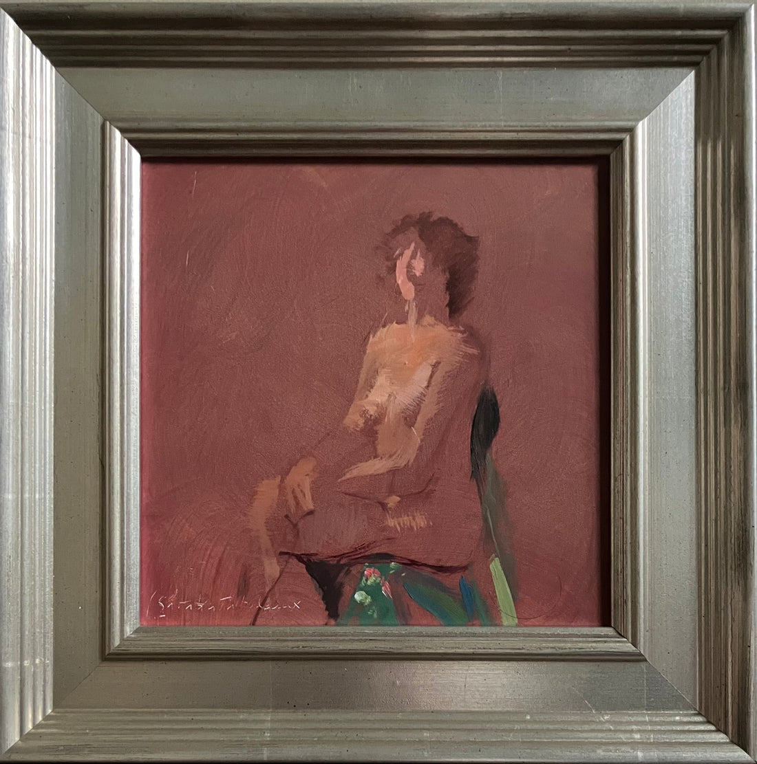 Seated Nude on Green Kimono